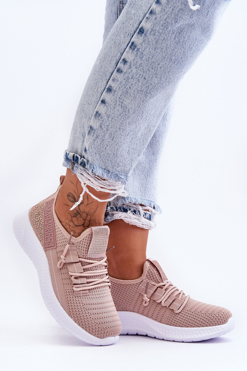 Vkĺzli dámske športové topánky ružové držte ma!