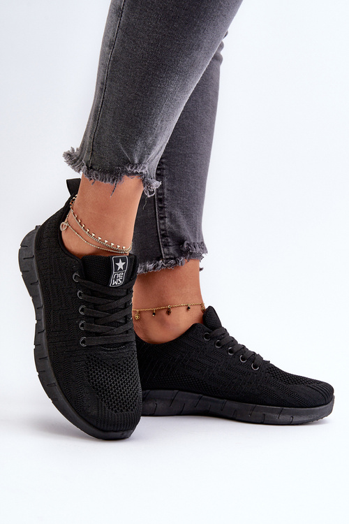 Čierne dámske športové topánky z látky Kephope