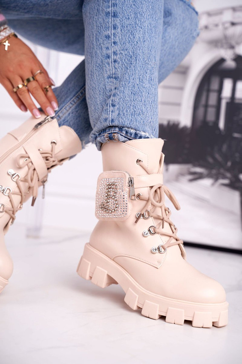 Dámské Kotníkové Boty Béžové Seul