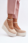Dámské espadrilky na klínové podrážce světle béžové Malla