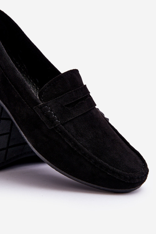 Pánske semišové čierne mokasíny