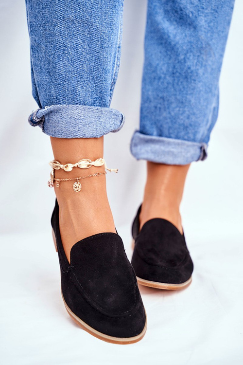 Dámské Polobotky Slip-on Semišové Černé Twinky