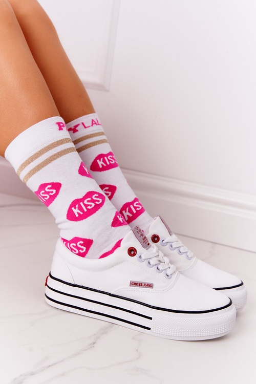 Dámské Tenisky Na Platformě CROSS JEANS FF2R4001C Bílé