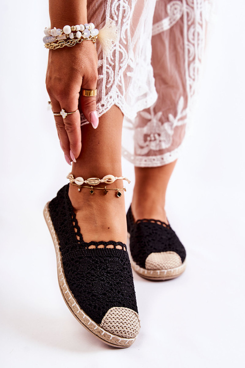 Dámské prolamované espadrilky Černá Letisa