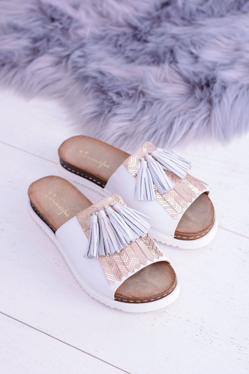 Kožené černé zlaté sandály Maciejka Nomara