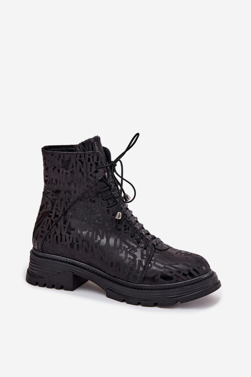 Kožené workery dámské zateplené na zip Artiker 57C2257 Černé