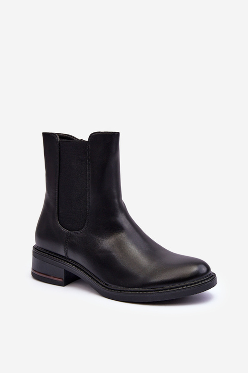 Nízko kožené topánky, dámske topánky Jodhpur, čierny Tiber