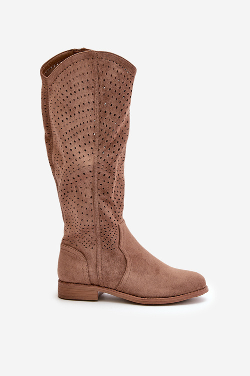 Dírou Boty Na Ploché Podpatky Hnědé S.Barski HY66-150