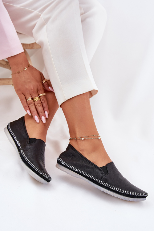 Kožené Baleríny Maciejka T3512-71 Černé