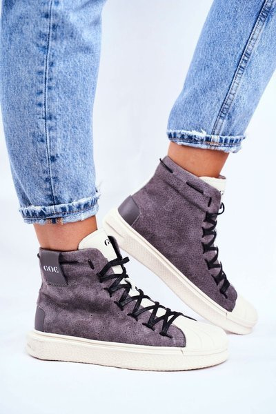 Dámske športové kožené topánky Goe Grey GG2N3049