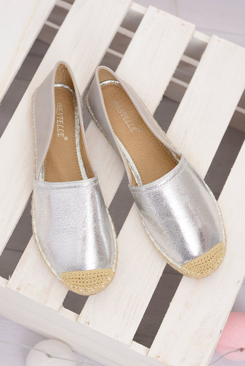 Strieborné dámske paoli espadrilles