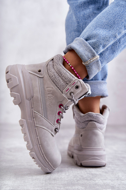 Dámské zateplené boty Lee Cooper LCJ-22-01-1373 Šede