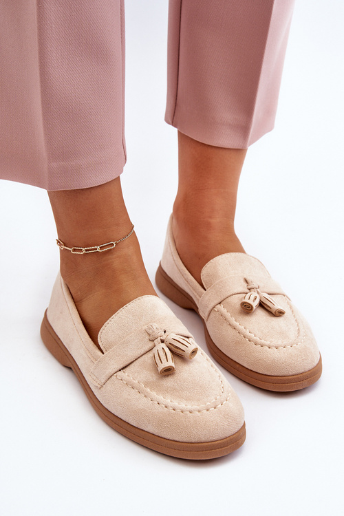 Dámske semišové mokasíny béžové Dansitu