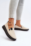 Dámske Kožené Espadrily Na Platforme Beige Tigera