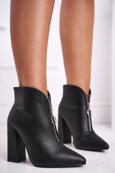 Dámské Kotníkové Boty Na Podpatku Černé Save Me