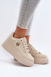 Dámske tenisky na platforme béžové Eshen