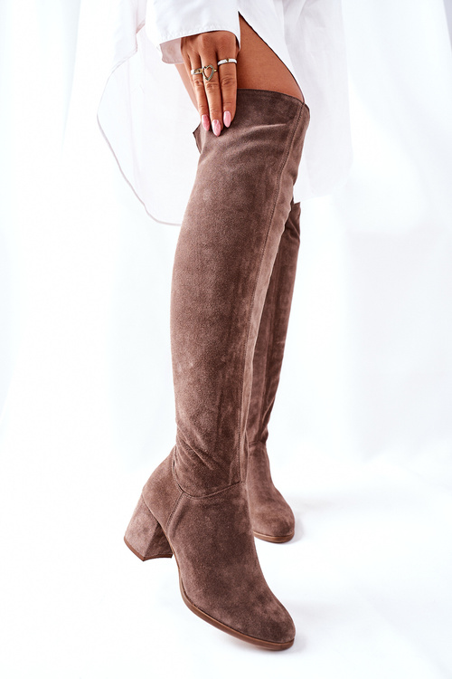 Hnede semišové boty Nicole 2582