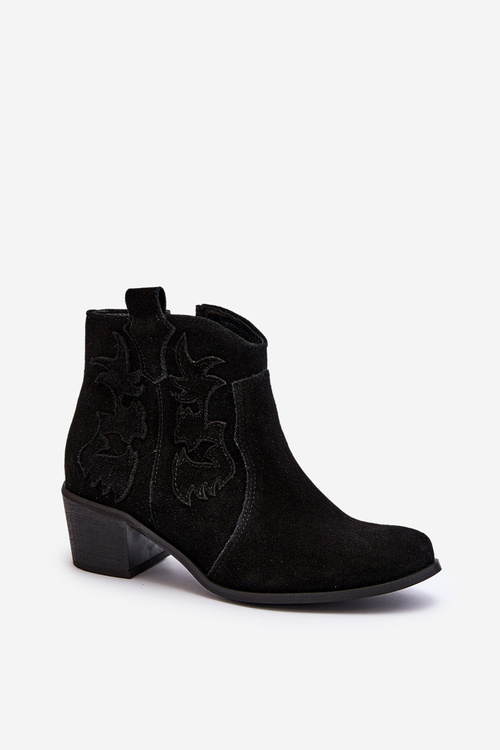 Zazoo 3426 Dámske Semišové Kowbojky Čierne