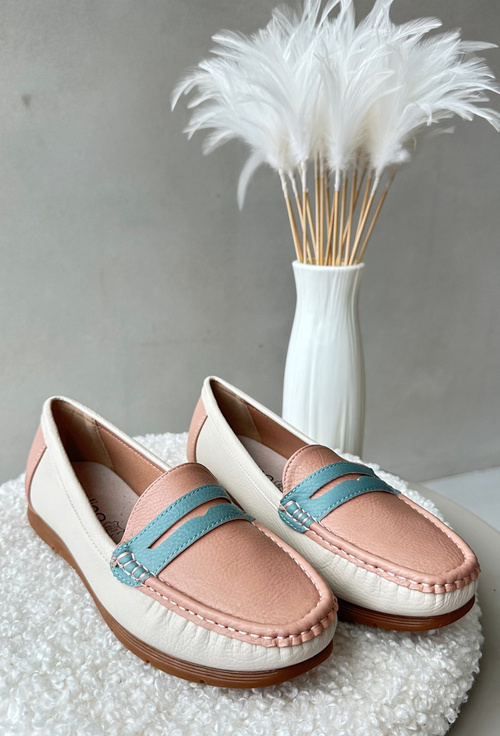 Dámske mokasíny z eko kože ružové Vikitara