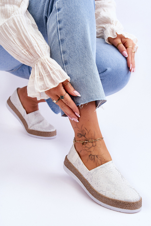 Kožené espadrilky Mokasíny Big Star LL276004 Bílá