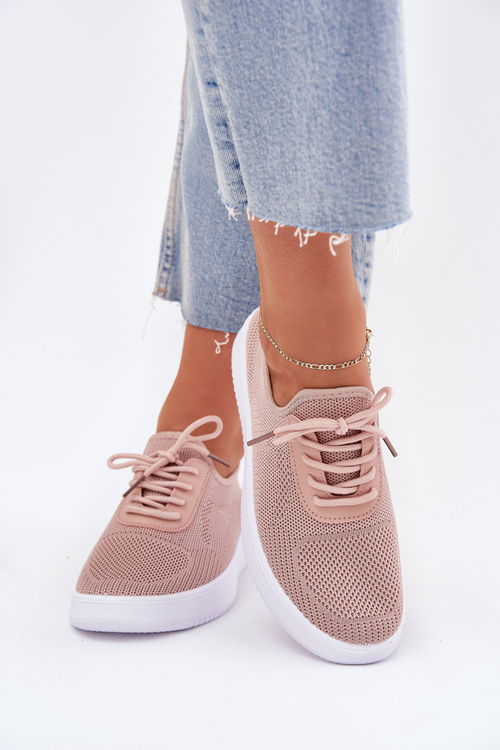 Materiálové nazúvacie športové topánky na platforme dámske ružové Kalyra