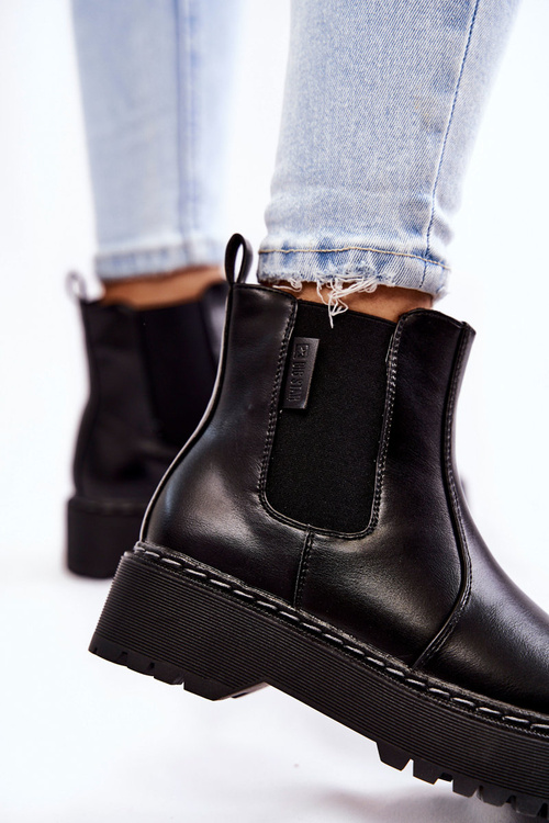 Teplé nazouvací boty Big Star II274101 Černá