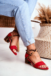 Lu Boo Sandals Red Leopard Print na post dora