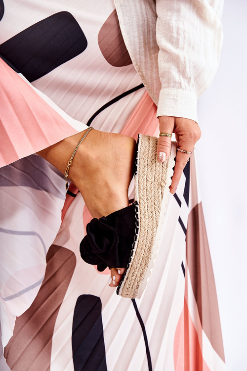 Dámské Pantofle Na Klínku S Mašlí Černá Tayla