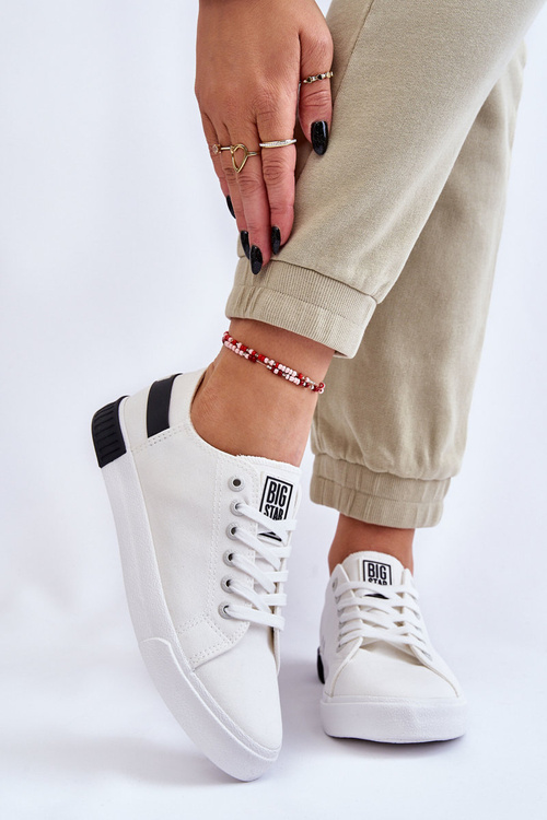 Dámska nízka veľká hviezda LL274039 Biele tenisky