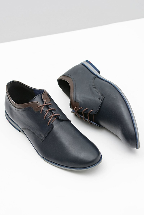 Pánske námornícke modré kožené topánky Gianni