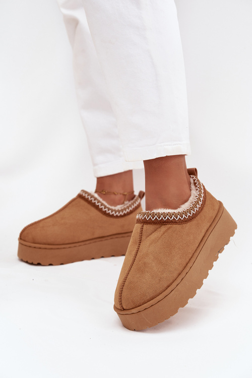 Nízké dámské sněhule s výšivkou na platformě Camel Taliah