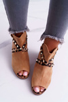 Dámské Sandály Na Podpatku Lu Boo Camel 318-30 Fiode