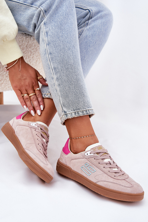 Semišové Sportovní Boty Sneakers Dámské D.Franklin DFSH387005 Špinavě Růžové