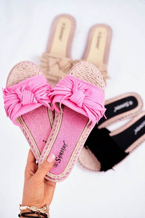 Dámské Nazouváky s mašlí Neonové fuchsie Thailand