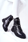 Zohriate topánky s cvočkami čierna nepovle