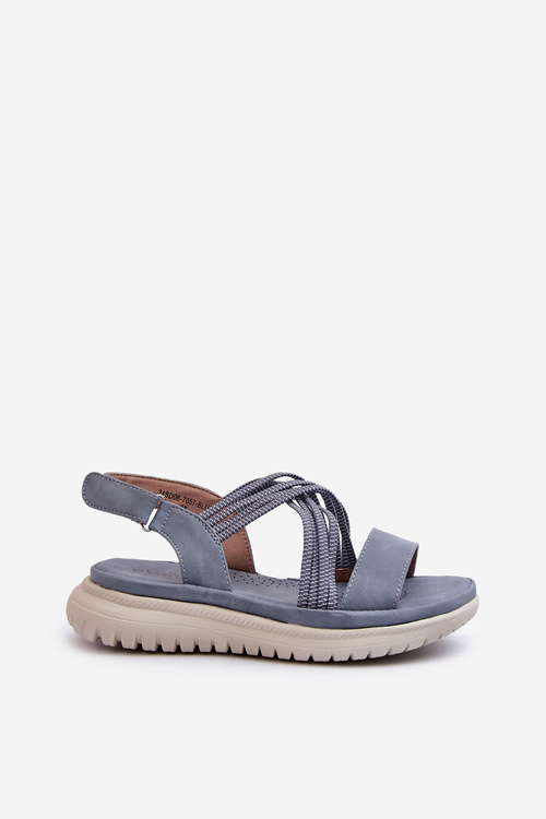 Lehké Dámské Pohodlné Sandály Na Suchý Zip Modré Ceclea