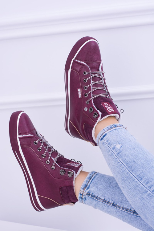 Big Star Izolované burgundské dámské tenisky BB274007