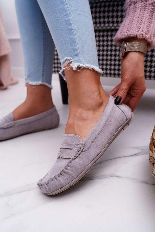 Dámské Semišové Mokasíny šedé Bolero