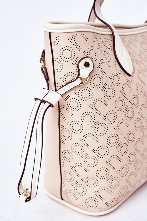 Prolamovaná Kabelka Shopper Přes Rameno NOBO K3160 Béžová