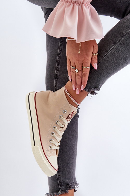 Dámské vysoké tenisky Big Star NN274278 béžové