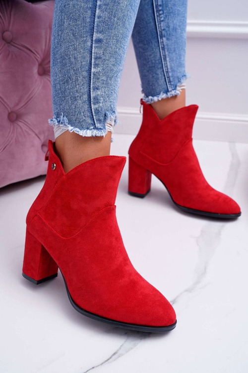 Dámské Kotníkové Boty Na Podpatku Sergio Leone červené BT525