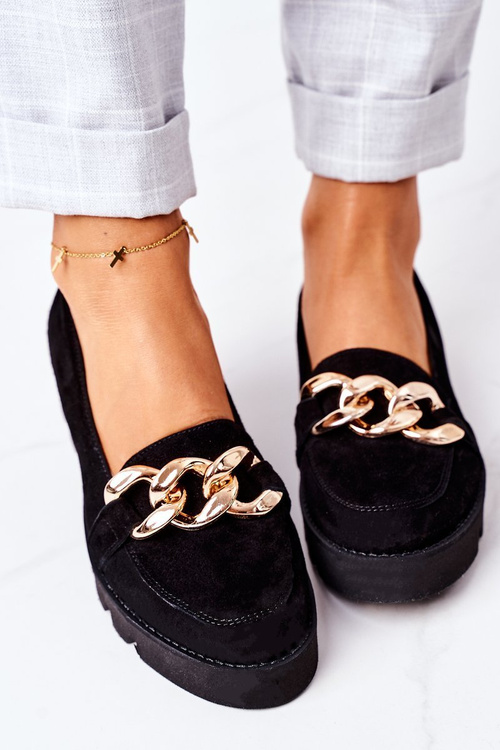 Lewski topánky 3040 Shamets Black Moccasins