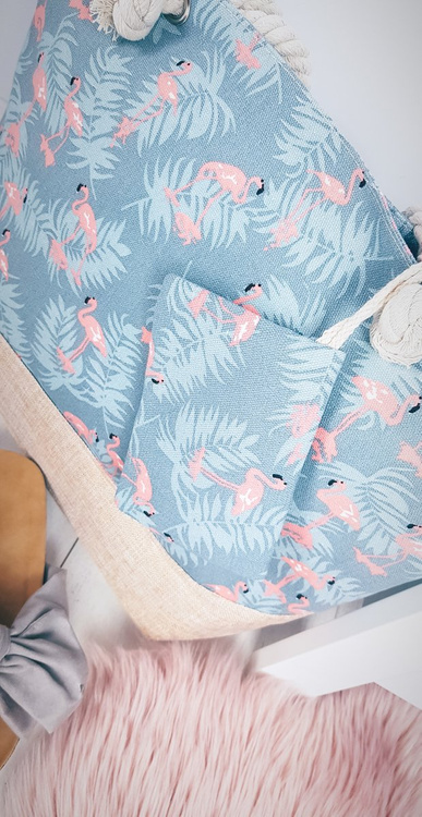 Pláž veľká modrá taška Dámska taška Flamingo