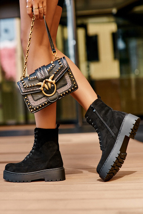 Ženské semišové topánky, ženská čierna Dearia