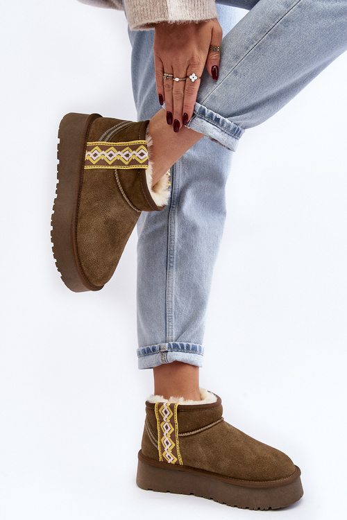 Kožené Semišové Snehule Dámske Zelené Vebissat