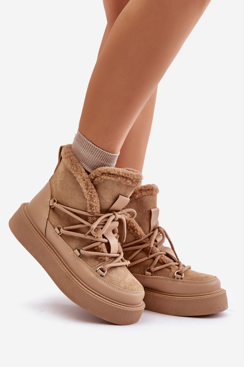 Sněhule na platformě tmavě béžové Tamidra