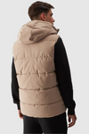 Pánsky Pufový Bezrukávnik S Kapucňou Béžový 4FWAW24TVJAM144-83S