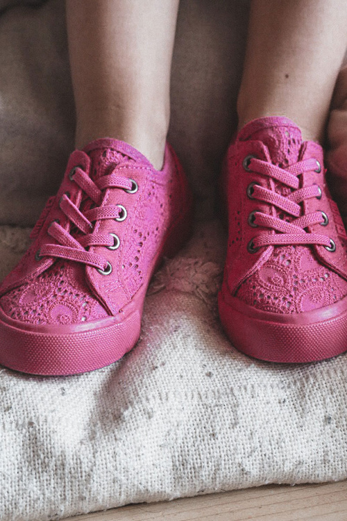 Veľká hviezda JJ374131 Openwork Sneakers Pink