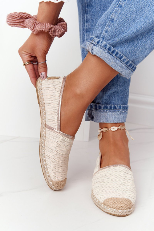 Espadrilky Na Slaměné Podrážce Lu Boo Ecru