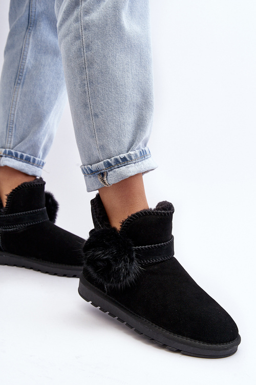 Dámské zimní boty ze semiše se výřezy černé Eraclio